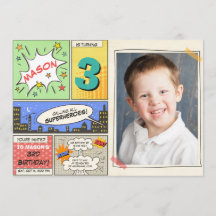 personalizado de invitación de cumpleaños de super