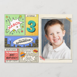personalizado de invitación de cumpleaños de super