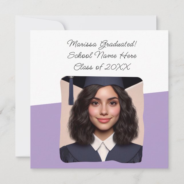 Personalizado de Invitación de graduación Tipograf (Anverso)