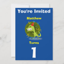 Personalizado de invitación Dinosaurio- Nombre/eda