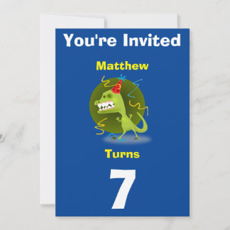 Personalizado de invitación Dinosaurio- Nombre/eda