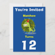 Personalizado de invitación Dinosaurio- Nombre/eda