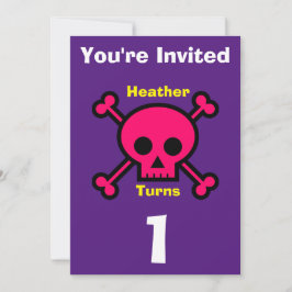 Personalizado de invitación Skull - Nacimiento-aña