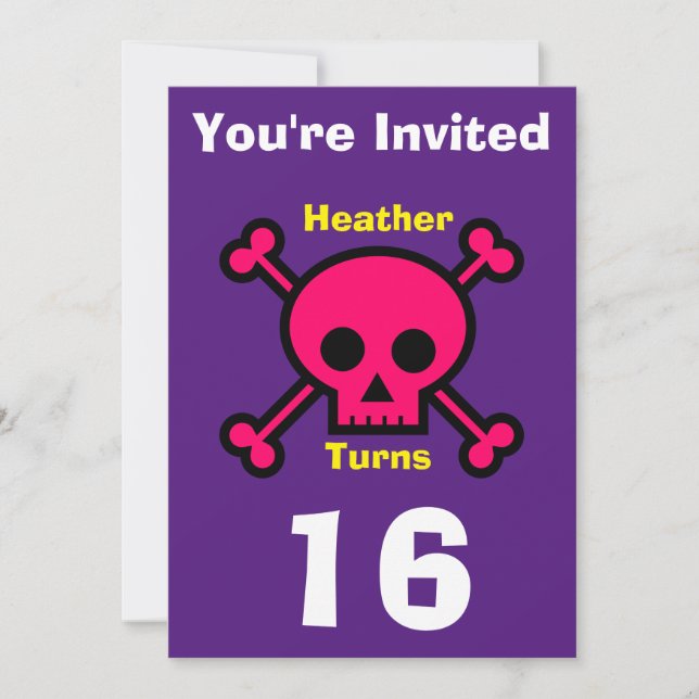 Personalizado de invitación Skull - Nacimiento-aña (Anverso)