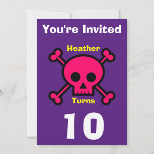 Personalizado de invitación Skull - Nacimiento-aña