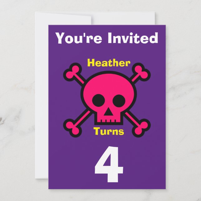 Personalizado de invitación Skull - Nacimiento-aña (Anverso)