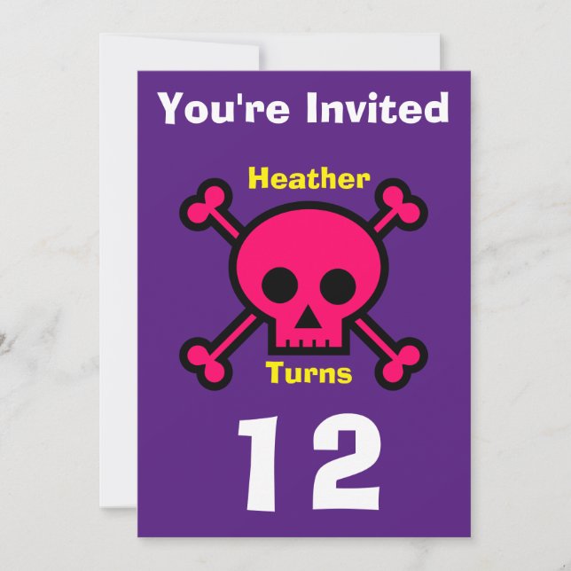 Personalizado de invitación Skull - Nacimiento-aña (Anverso)