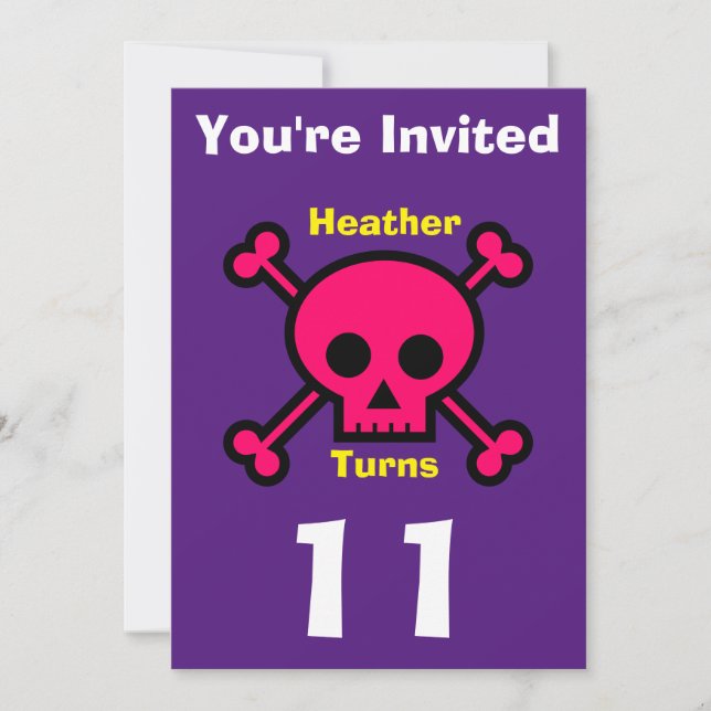 Personalizado de invitación Skull - Nacimiento-aña (Anverso)