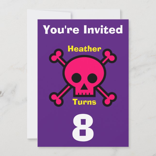 Personalizado de invitación Skull - Nacimiento-aña (Anverso)