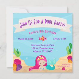Personalizado de invitaciones a fiesta de Piscina 