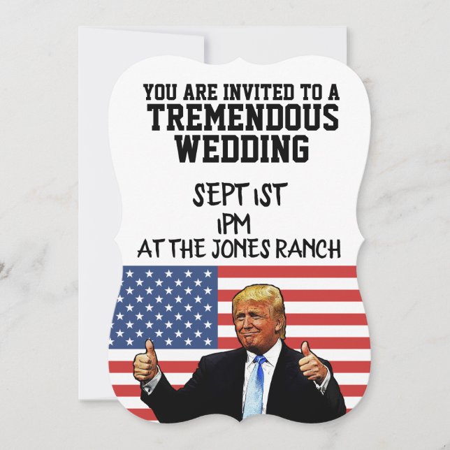 PERSONALIZADO DE INVITACIONES DE BODA DE TRUMP (Anverso)