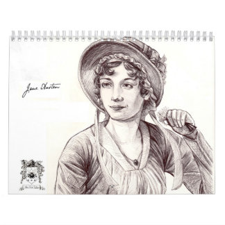 Personalizado de Jane Austen con un calendario