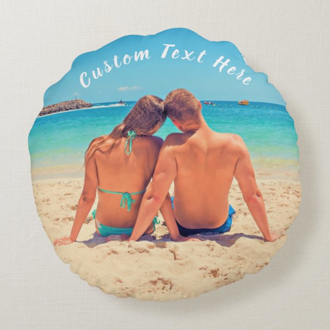 Personalizado de la almohada redonda de la foto co (Reverso)