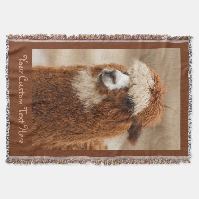 Personalizado de la Alpaca marrón arroja manta (Anverso)