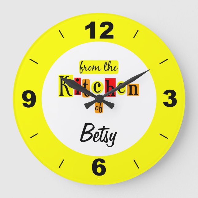 Personalizado de la cocina del reloj amarillo (Anverso)