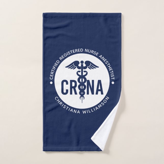 Personalizado de la CRNA Certificado de enfermero  (Toalla de mano)