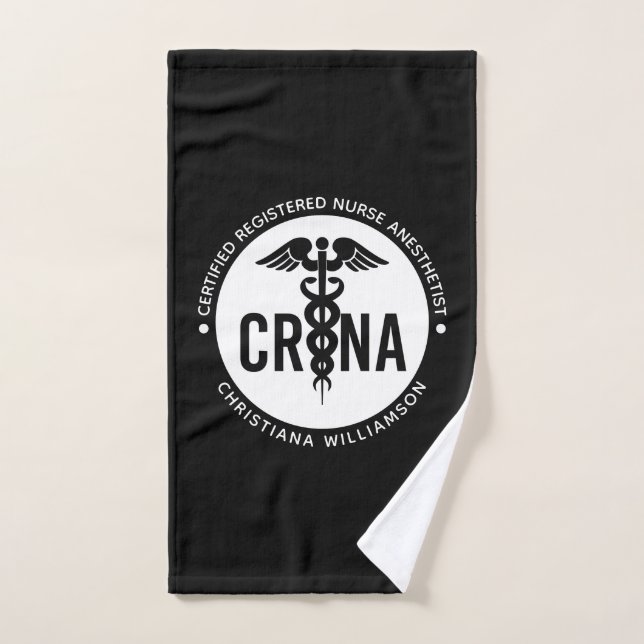 Personalizado de la CRNA Certificado de enfermero  (Toalla de mano)