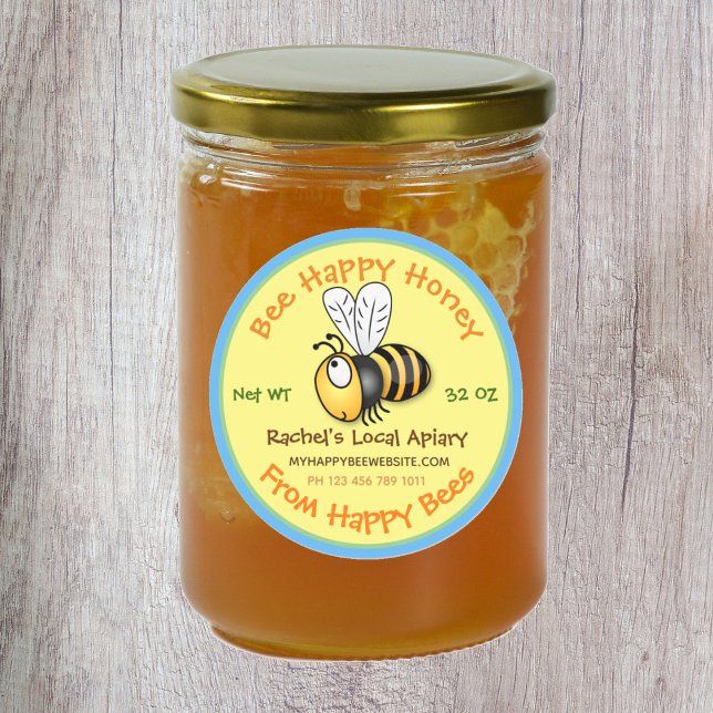 Personalizado de la etiqueta de la abeja dulce de  (Start a buzz with these cute bee honey labels to make your product shine.)