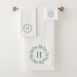 Personalizado de la guirnalda azul pastel Monogram