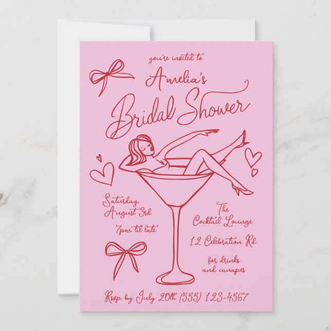 Personalizado de la invitación a la ducha de novia (Anverso)