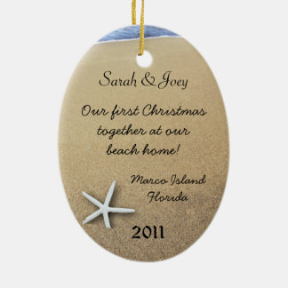 Personalizado de la Pareja Starfish Oval Ornamento