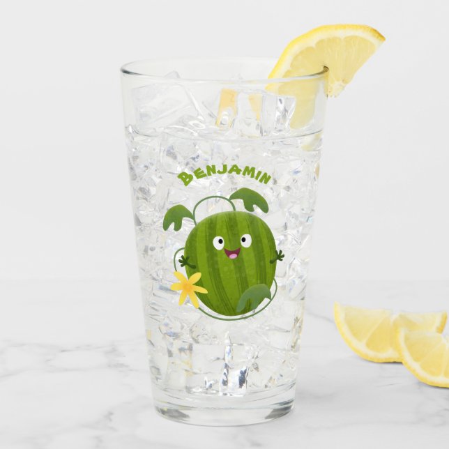 Personalizado de la sandía sonriente alegre (Reverso (hielo))