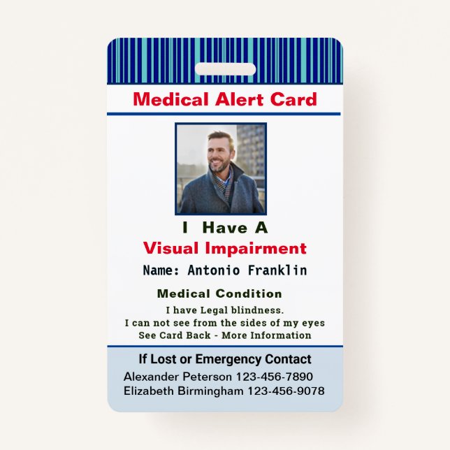 Personalizado de la tarjeta de contacto de alerta  (Anverso)