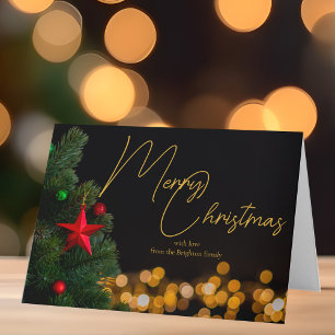 Personalizado de las Luces de Oro de Feliz Navidad