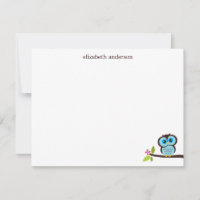 Personalizado de lechuza simple lindo Notas de agr