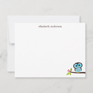 Personalizado de lechuza simple lindo Notas de agr