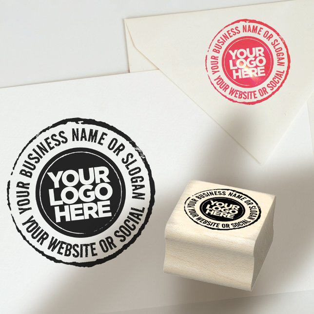 Personalizado de logotipos de empresas Sello de go (Your Business Logo Custom Rubber Stamp. Create your own corporate stamp adding your own logo!)