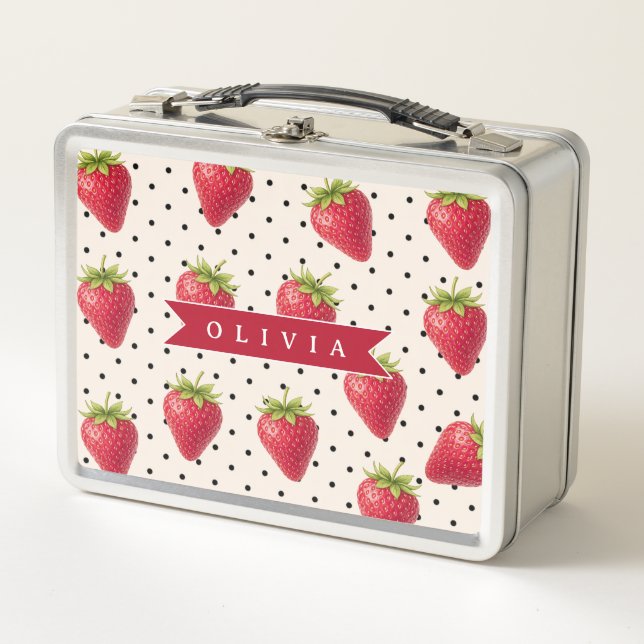 Personalizado de lunares de fresa retro vintage (Anverso)