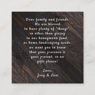 Personalizado de madera oscura deseando tarjetas d