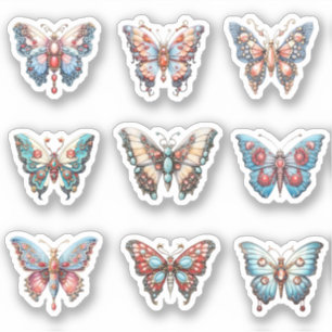 personalizado de mariposa de Rococo Pegatina de vi