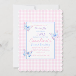 Personalizado de mariposa Foto Invitación al segun