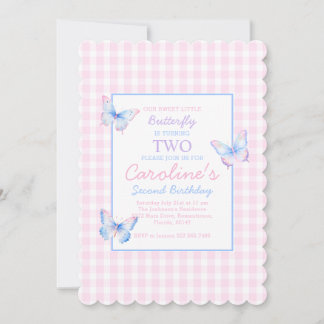 Personalizado de mariposa Foto Invitación al segun