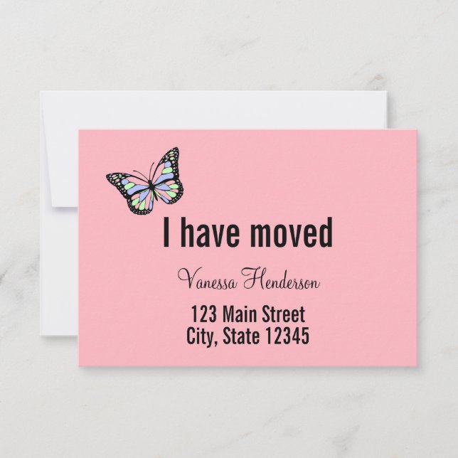 Personalizado de mariposa Invitación de movimiento (Anverso)
