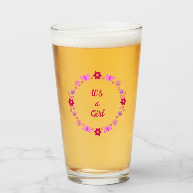 Personalizado de mariposas y flores para bebé rosa (Anverso (lleno))