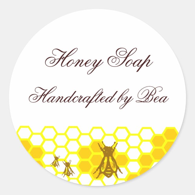 Personalizado de miel de abeja de miel Pegatinas d (Anverso)
