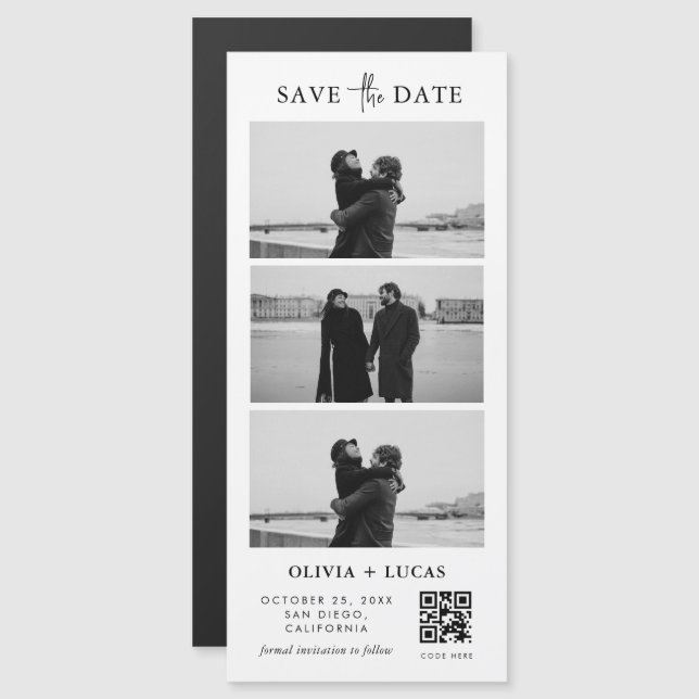 Personalizado de moda Código QR Foto Boda magnétic (Anverso/Reverso)