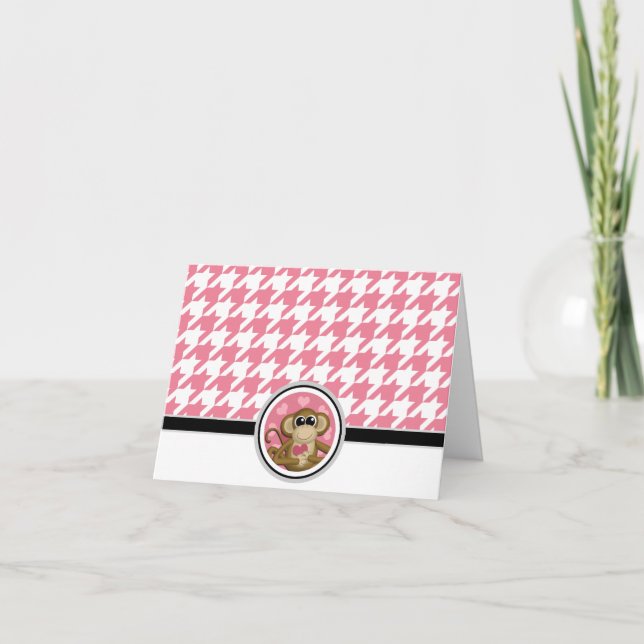 Personalizado de mono de amor Tarjetas Houndstoth  (Anverso)