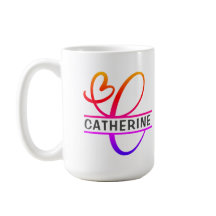 Personalizado de monograma cardíaco tazas de café