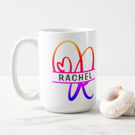 Personalizado de monograma cardíaco tazas de café 