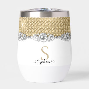 Personalizado de Monograma Elegante de Oro Diamant