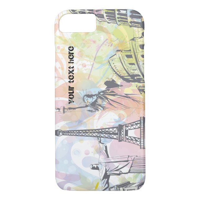 Personalizado de monumentos mundiales funda para i (Reverso)