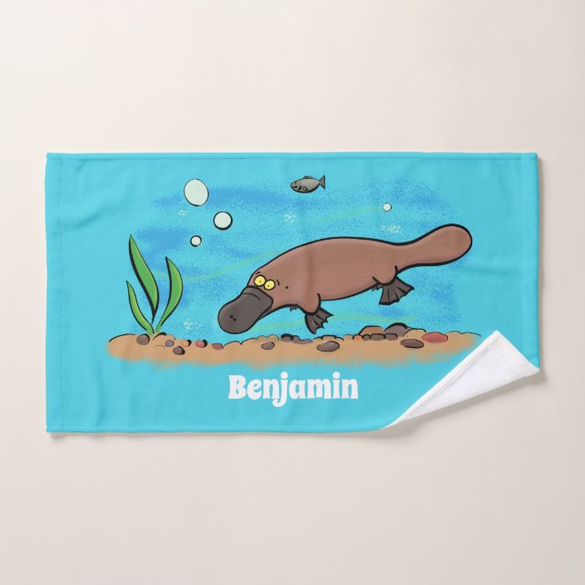 Personalizado de natación de Platypus Cute (Toalla de mano)