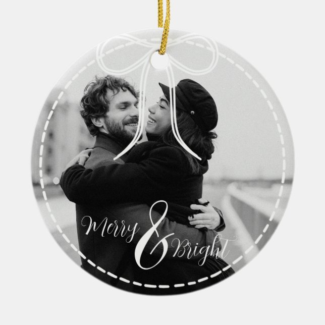 Personalizado de ornamento navideño moderno Una fo (Frente)