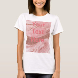 Personalizado de oro rosa de lujo Textos Camiseta 