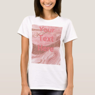 Personalizado de oro rosa de lujo Textos Camiseta