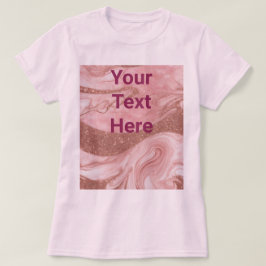 Personalizado de oro rosa de lujo Textos Camiseta 